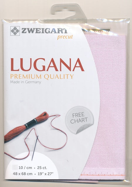 3835-443-PK - LUGANA E/WEAVE 25CT(48x68cm) 443 POWDER PINK