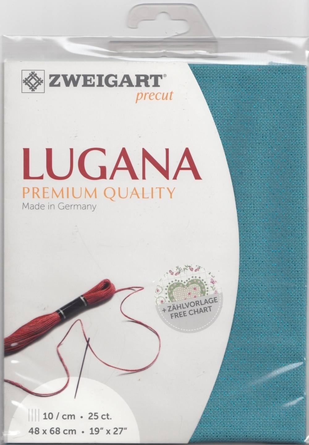 3835-6136-PK - LUGANA E/WEAVE 25CT(48x68cm) 6136 METALLIC BLUE