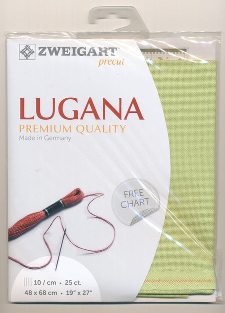 3835-6140-PK - LUGANA E/WEAVE 25CT(48x68cm) 6140 LIGHT GREEN