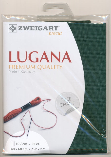 3835-647-PK - LUGANA E/WEAVE 25CT(48x68cm) 647 DARK GREEN