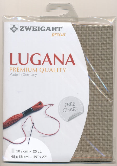 3835-7025-PK - LUGANA E/WEAVE 25CT(48x68cm) 7025 DARK GREY