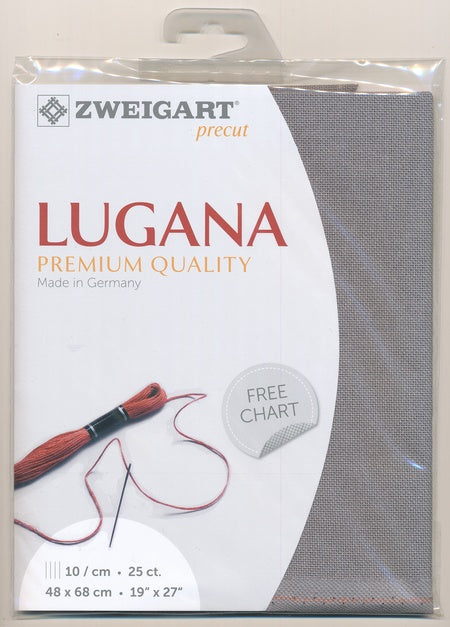 3835-7036-PK - LUGANA E/WEAVE 25CT(48x68cm) 7036 GREY