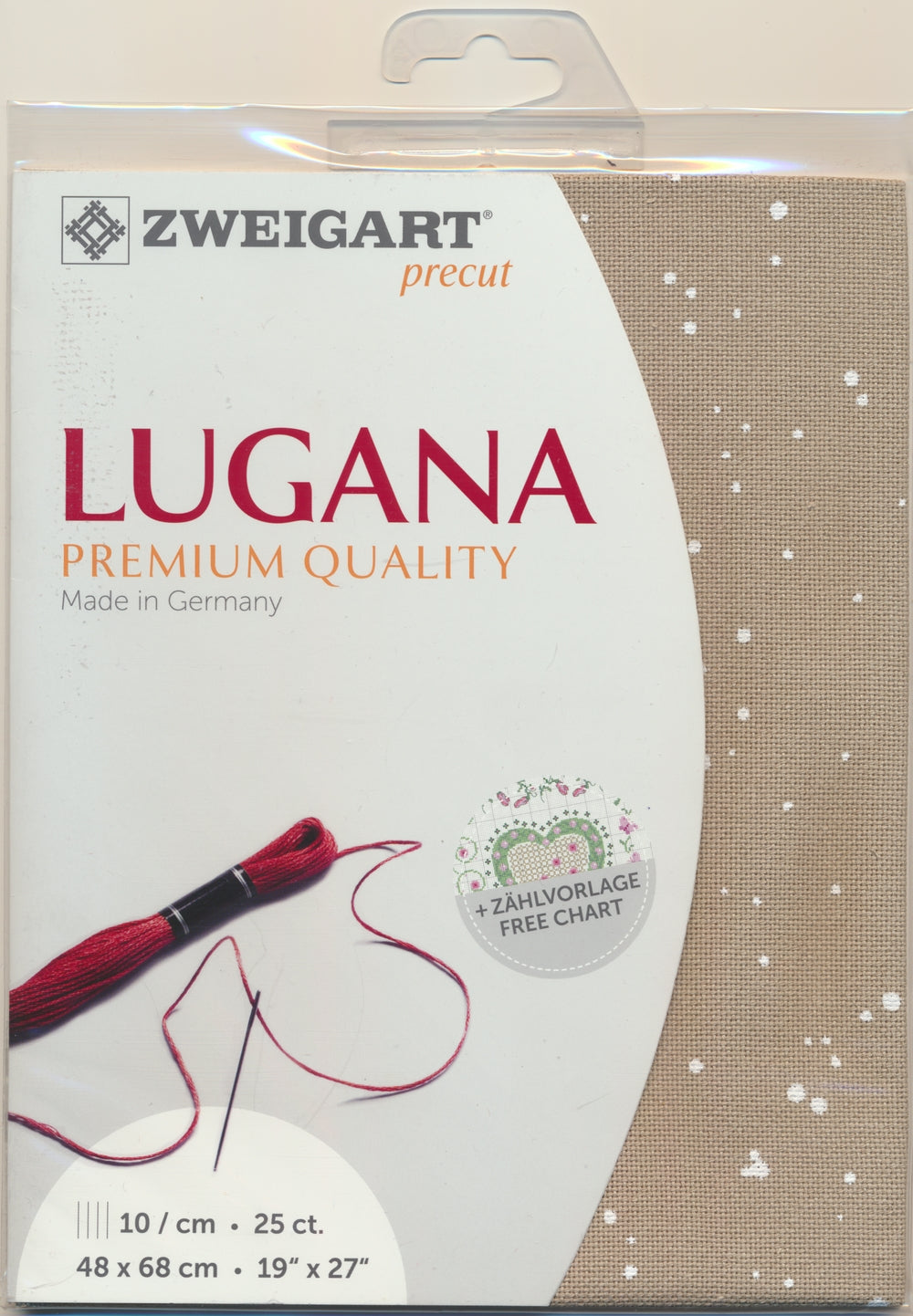 3835-7449-PK - LUGANA E/WEAVE 25CT(48x68cm) 7449 BROWN WITH WHITE SPLASH
