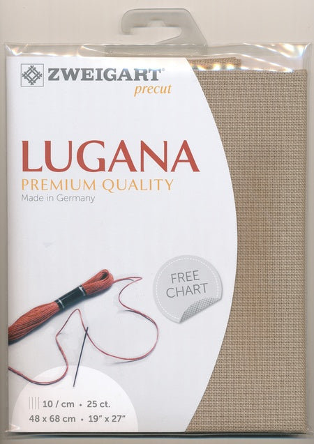 3835-779-PK - LUGANA E/WEAVE 25CT(48x68cm) 779 MID BROWN