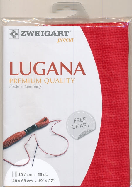 3835-954-PK - LUGANA E/WEAVE 25CT(48x68cm) 954 RED