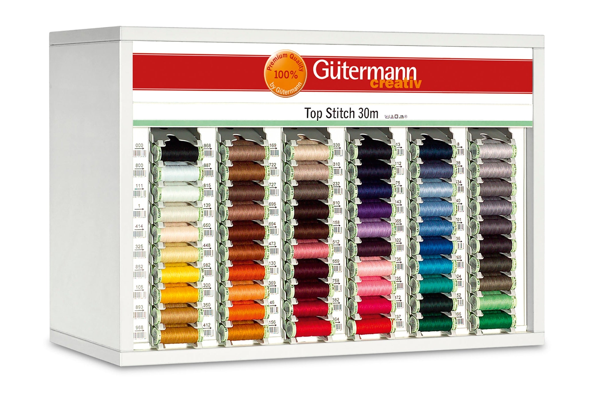 SVKA60-6 - GUTERMANN COUNTER/TOPBOX Top stitch 30m -3 Reels each of 60 shades