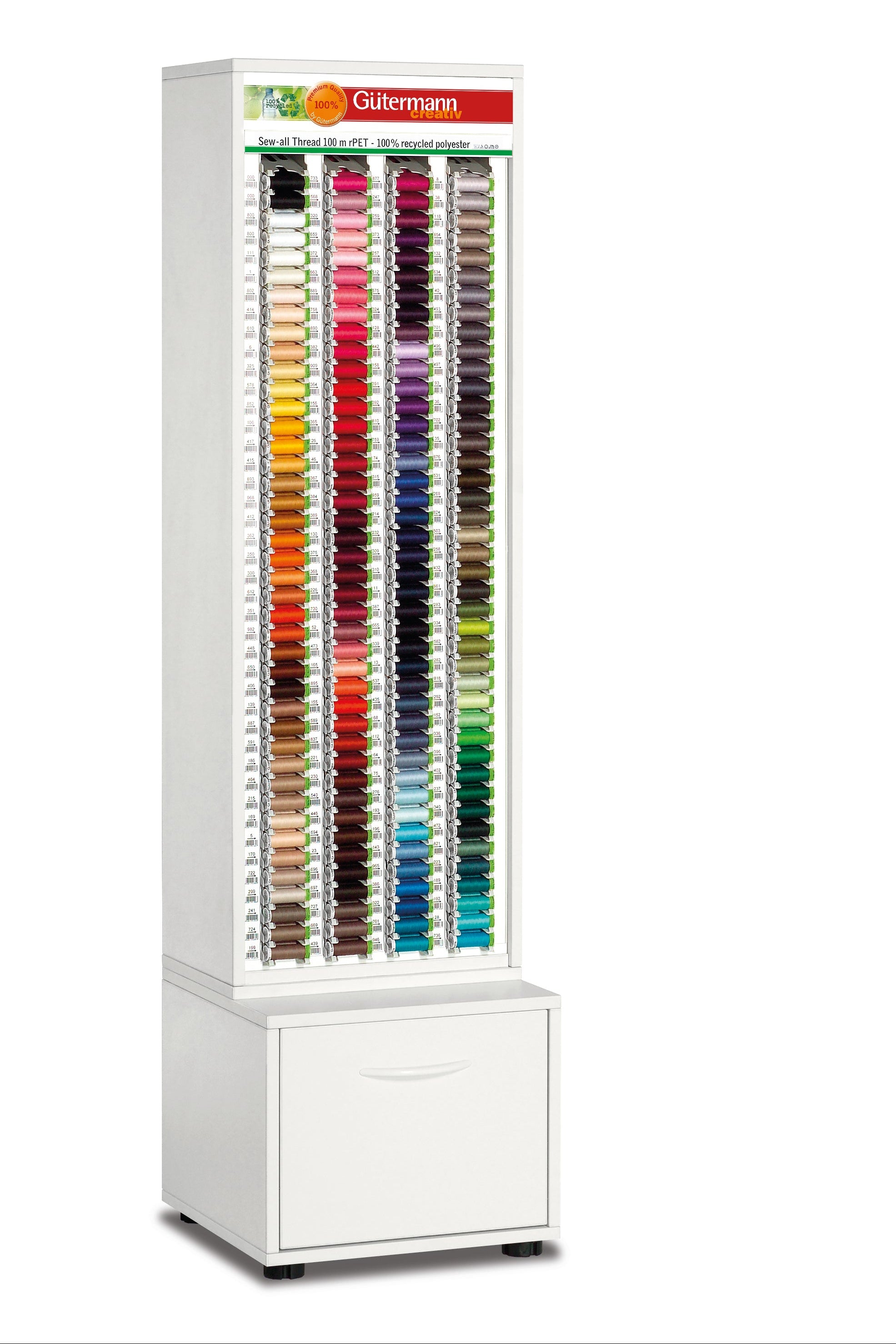 SVK168-14 - GUTERMANN STAND Sew-all rPET 100m -3 Reels each of 166 Shades (Black & White 6 reels each)