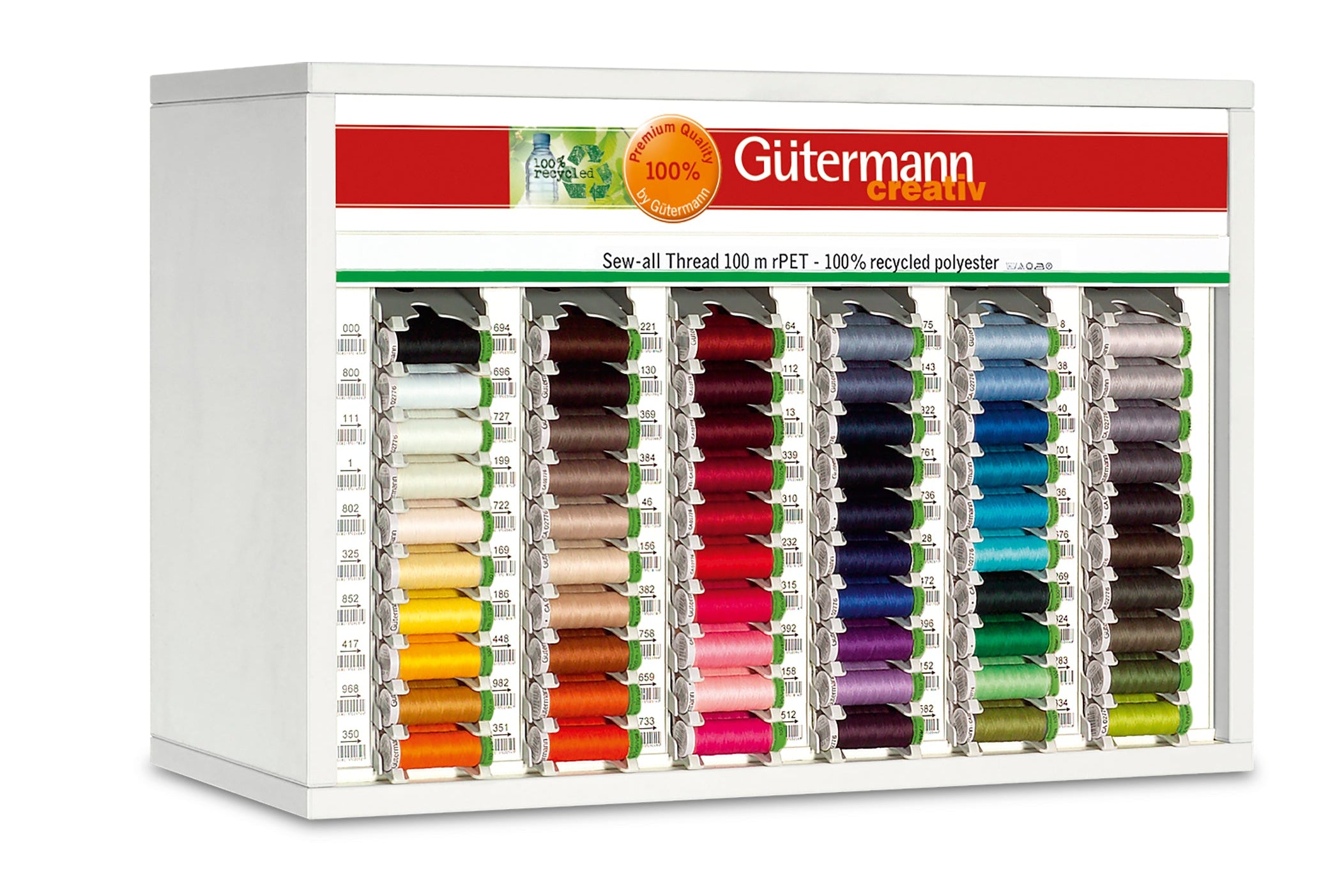 SVKA60-27 - GUTERMANN COUNTER/TOPBOX Sew all rPET100m -3 Reels each of 60 shades