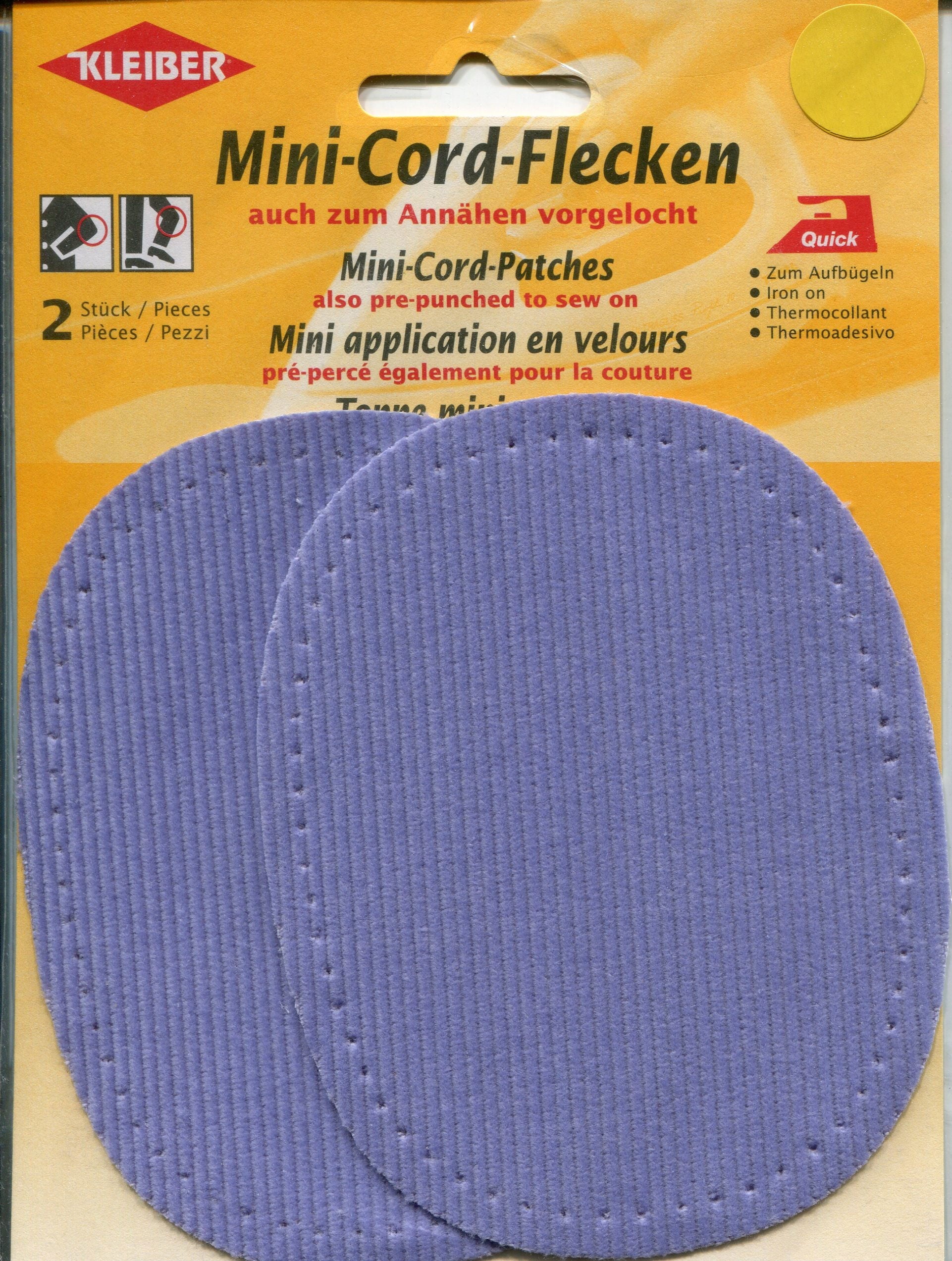 393-17 - MINI CORD PATCH IRON ON 11 X 8.5cm  LILAC (2 pcs)
