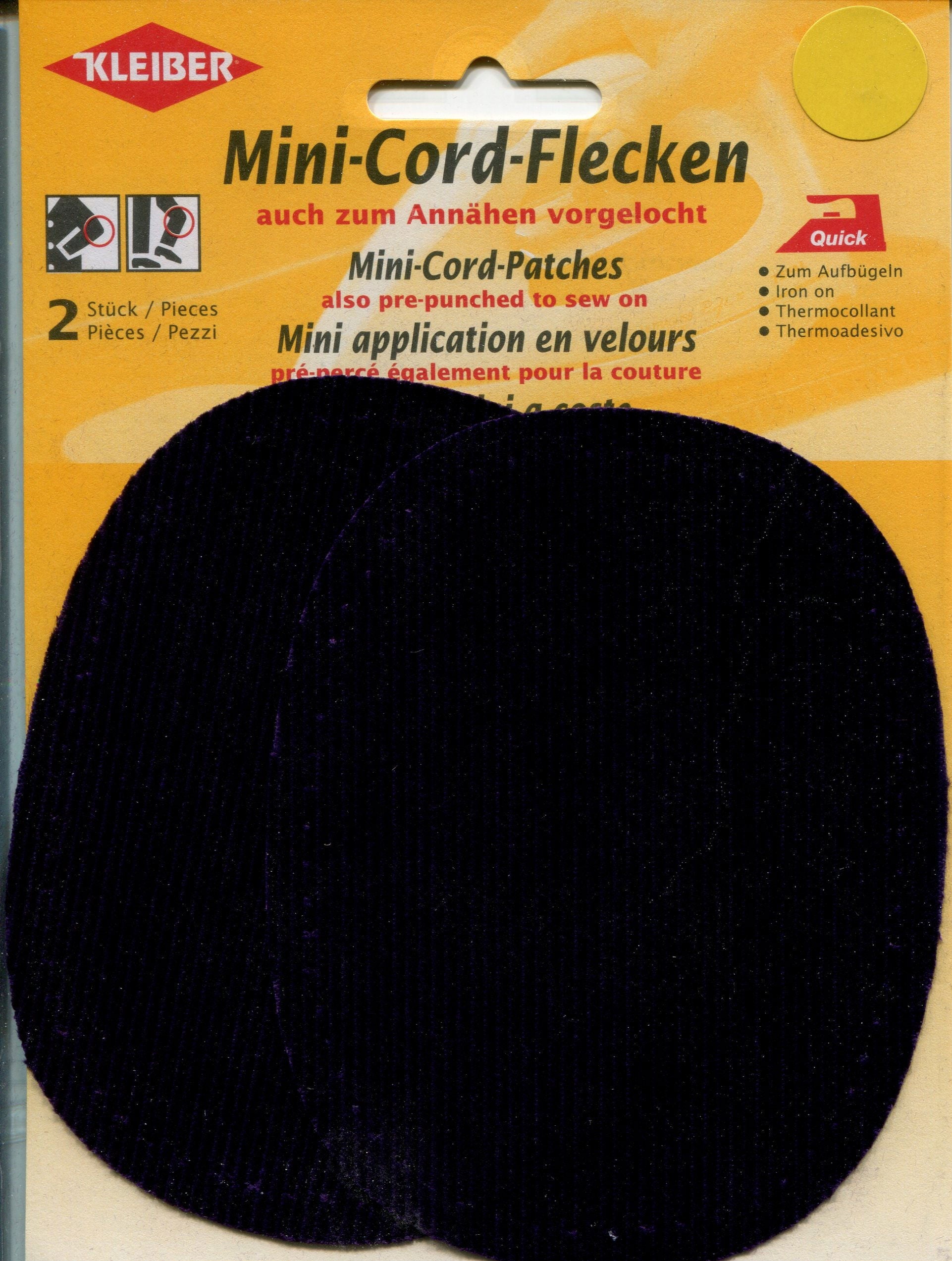 393-18 - MINI CORD PATCH IRON ON 11 X 8.5cm  VIOLET (2 pcs)