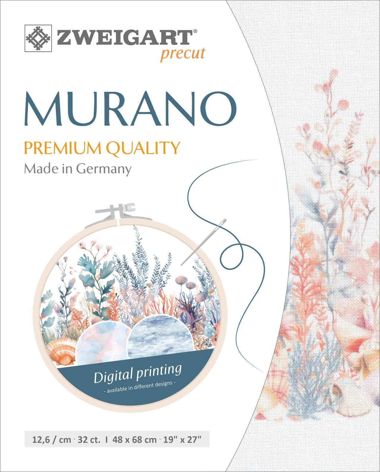3984-90001-PK - MURANO E/WEAVE 32CT (48x68) 90001 CORAL REEF