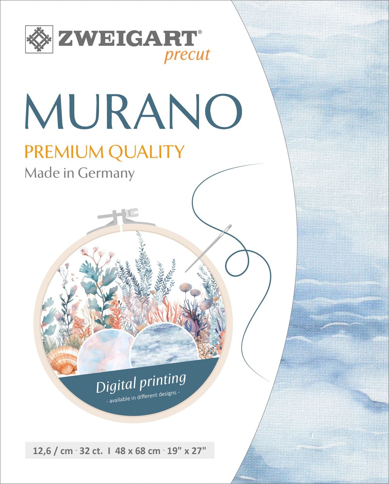 3984-90002-PK - MURANO E/WEAVE 32CT (48x68) 90002 DEEP WATER