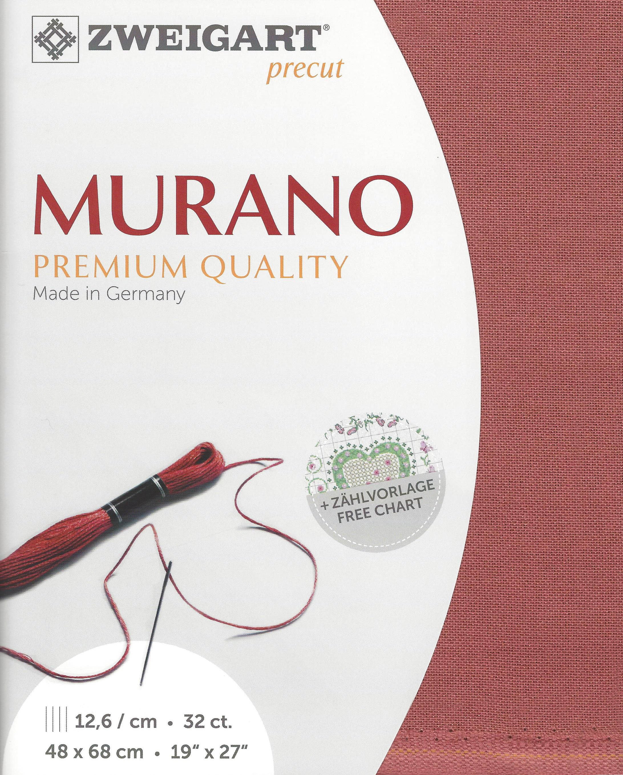 3984-4030-PK - MURANO E/WEAVE 32CT (48x68) 4030 RED