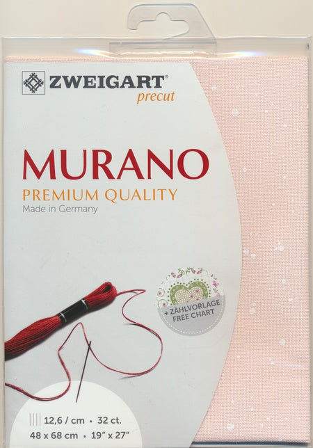 3984-4259-PK - MURANO E/WEAVE 32CT (48x68) 4259 PINK with a WHITE SPLASH