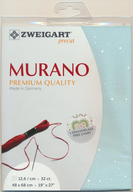 3984-5429-PK - MURANO E/WEAVE 32CT (48x68) 5429 BLUE with a WHITE SPLASH