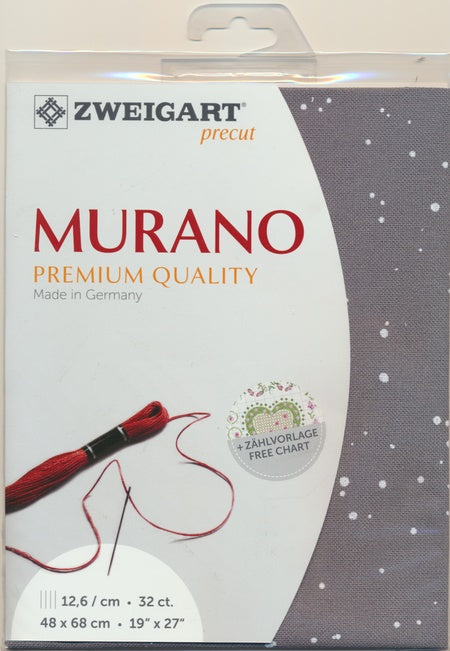 3984-7419-PK - MURANO E/WEAVE 32CT (48x68) 7419 DARK GREY with WHITE SPLASH