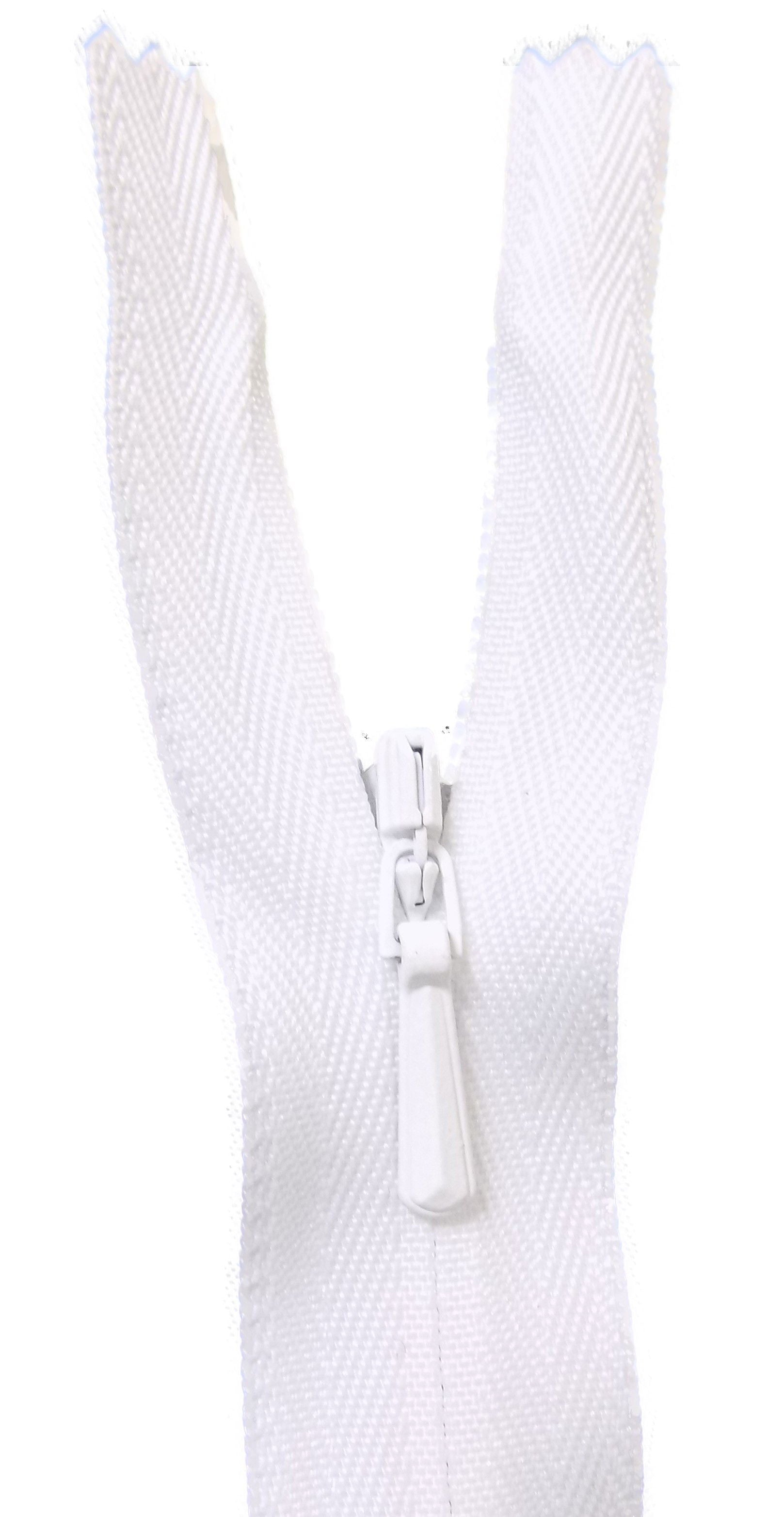 3CC-8-501 - YKK CONCEALED ZIP 8 inch  20 cm 501 WHITE