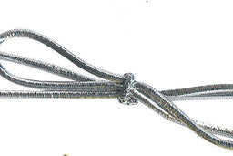 40477-100-100 - METALLIC ELASTIC LOOP & BOW 100mm SILVER