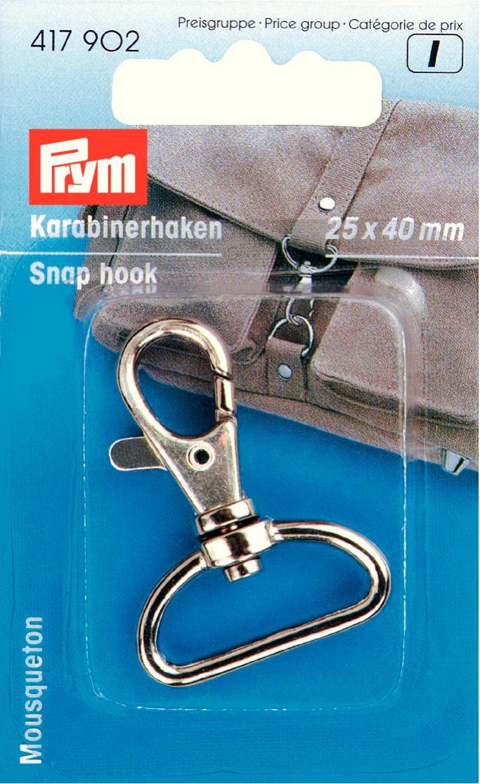 P417902- Snap hook 25 x 40 mm Silver x 1pc