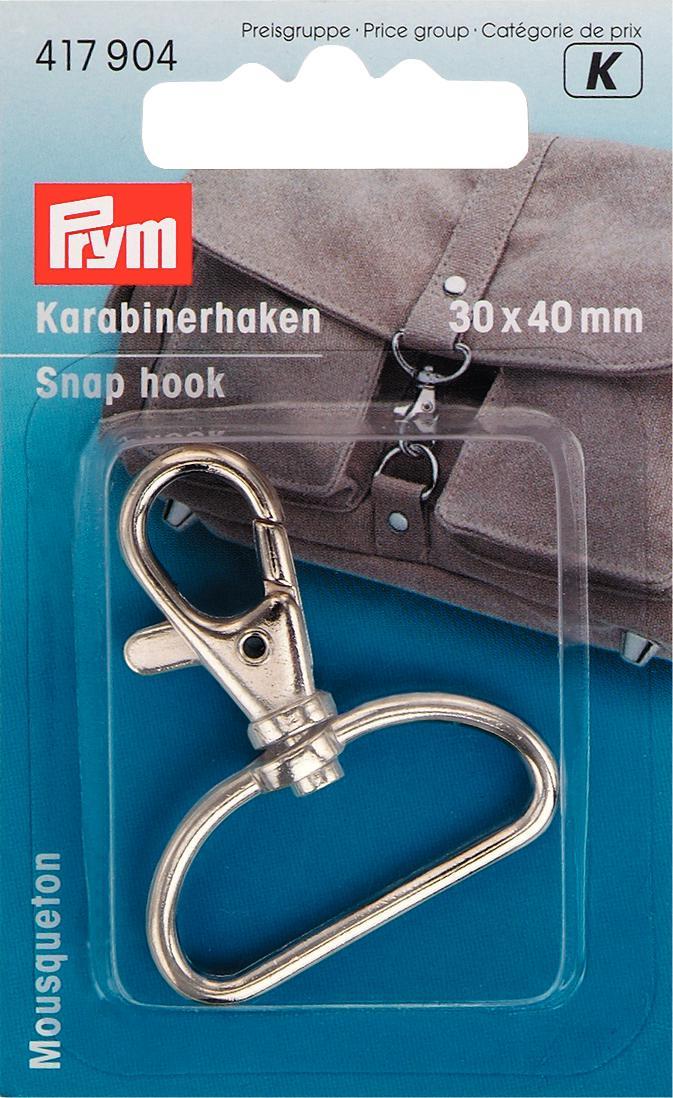 P417904- Snap hook 30 x 40 mm Silver x 1pc