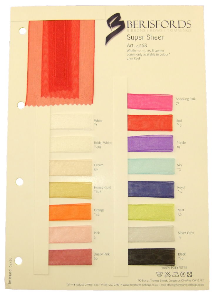 4268S - SUPER SHEER RIBBON SHADE CARD