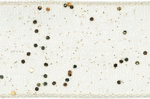 42802-15-50 - BERISFORD RANDOM GLITTER WIRED 15mm CREAM