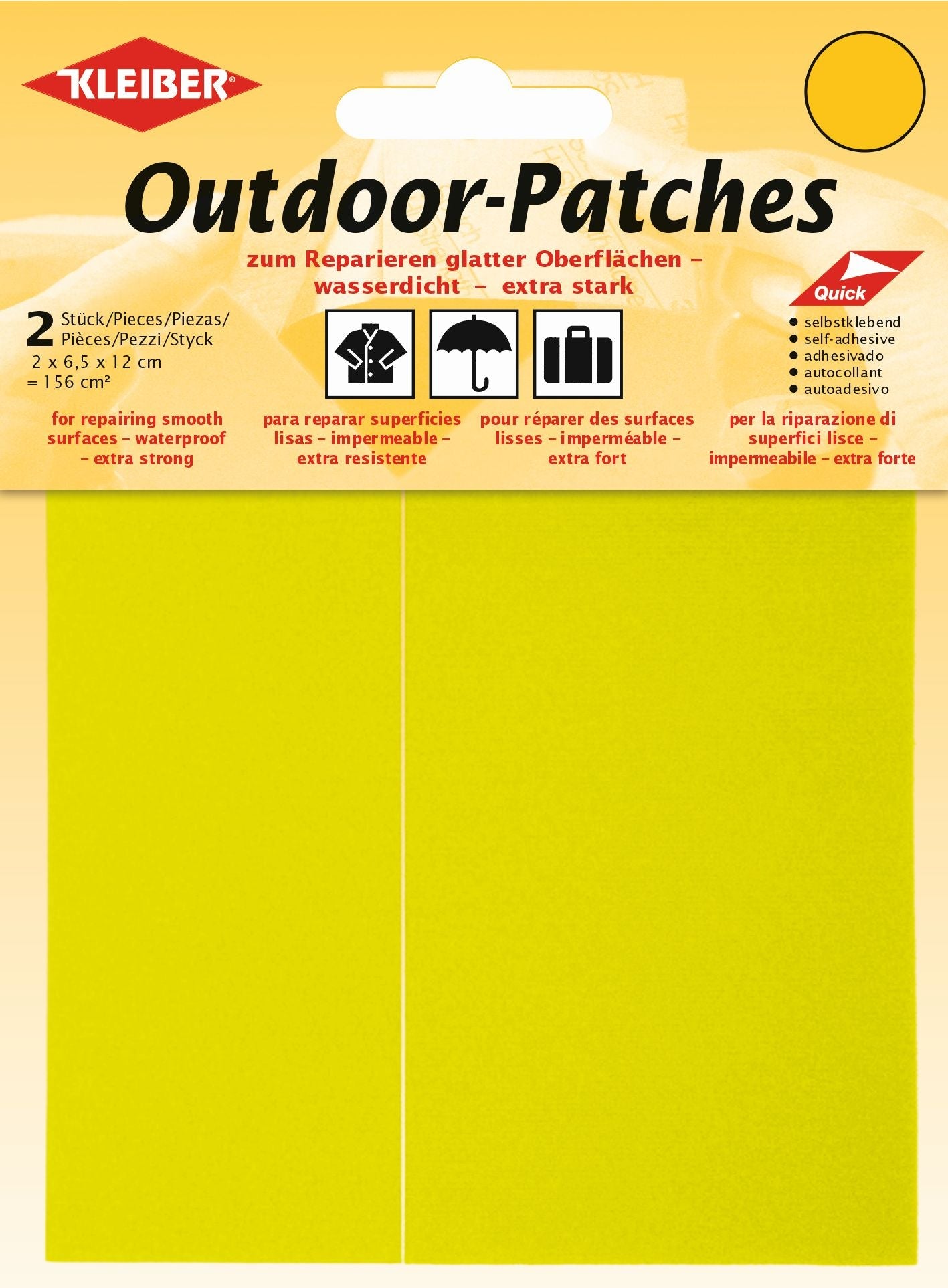 432-13 SELF ADH SYNTH PATCH  X2 NEON YELLOW