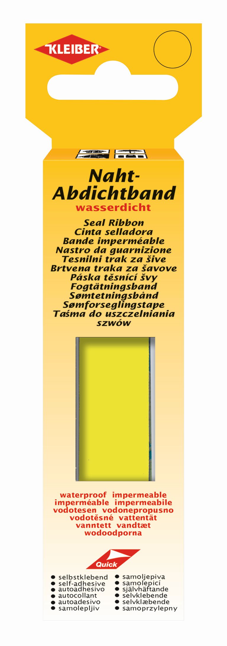 432-23 KLEIBER SEAL RIBBON 2cm x 3 m NEON YELLOW