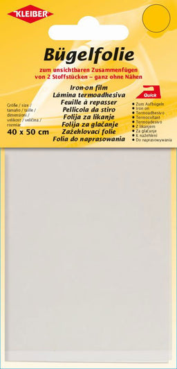 481-53 KLEIBER TRANSPARENT IRON ON FILM 40cm  X 50cm