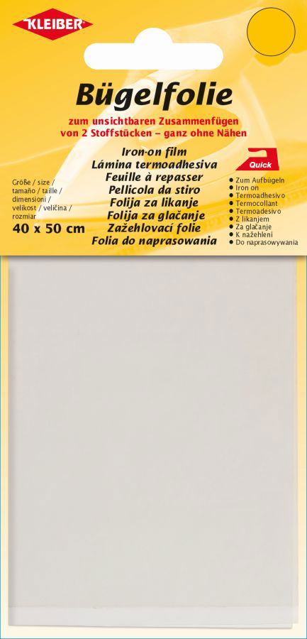 481-53 KLEIBER TRANSPARENT IRON ON FILM 40cm  X 50cm