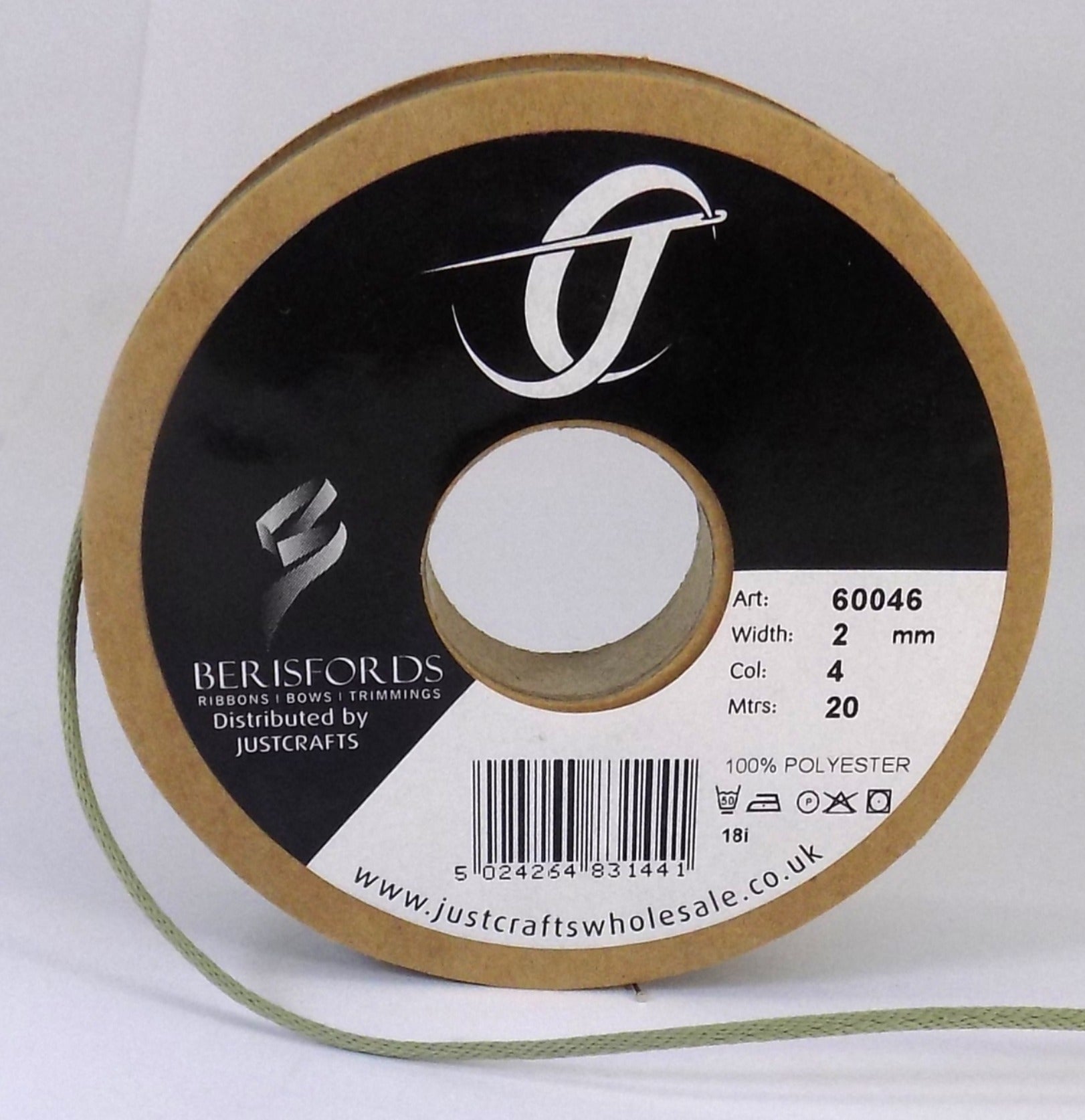 60046-4 - **BERISFORD TWINE 2mm COL4 CLOUDY GREEN