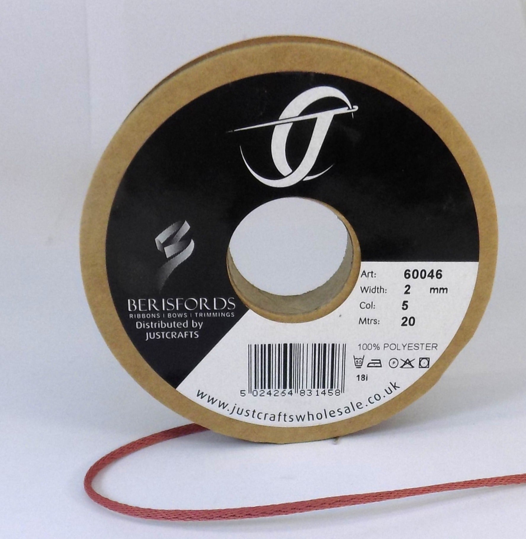 60046-5 - **BERISFORD TWINE 2mm COL5 DUSTY PINK