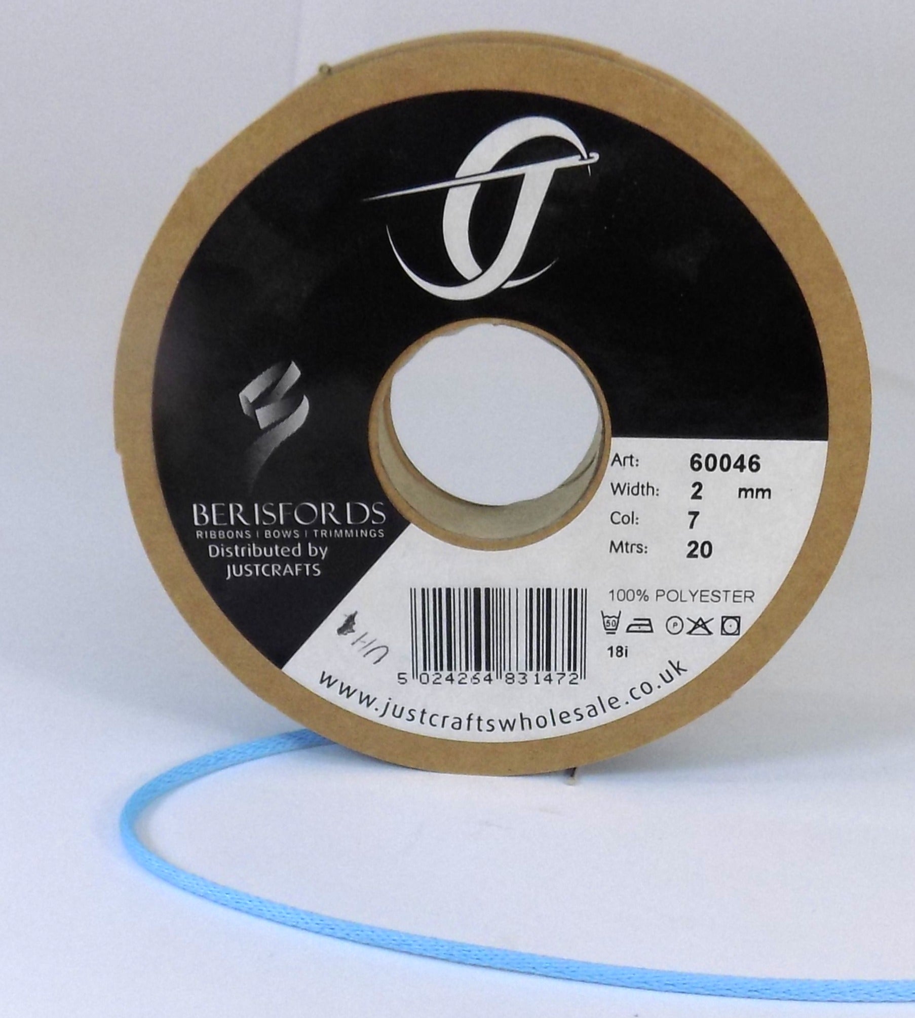 60046-7 - **BERISFORD TWINE 2mm COL7 BABY BLUE