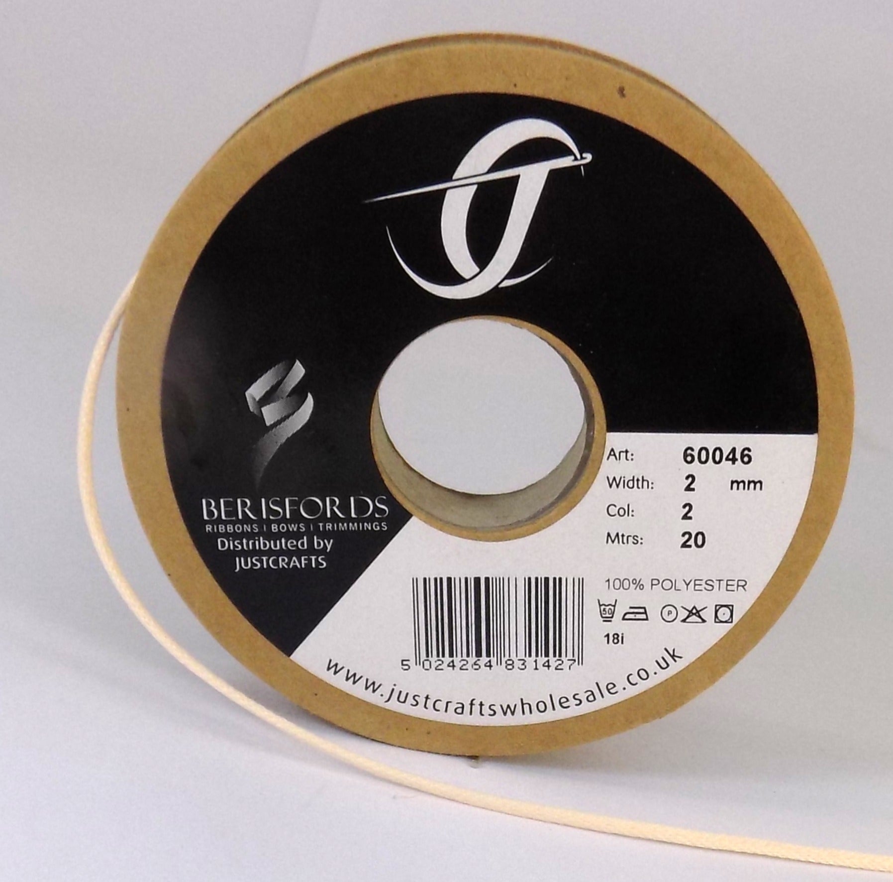 60046-2 - **BERISFORD TWINE 2mm COL2 IVORY