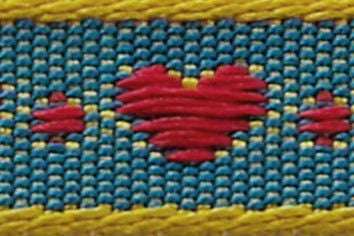 60191-10-5 - BERISFORD LITTLE HEART YELLOW/RED/GREEN 10mm X 10 METRE REEL