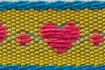 60191-10-8 - BERISFORD LITTLE HEART BLUE/YELLOW/PINK 10mm X 10 METRE REEL