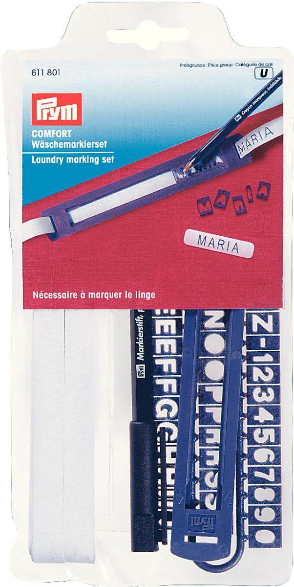 P611801 - *(KU)*PRYM BLACK LAUNDRY MARKING SET 6m COTTON TAPE 1 PC