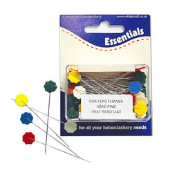 66181  QUILTERS LONG HEAT RESISTENT FLOWER HEAD PINS 53mm X 0.56mm