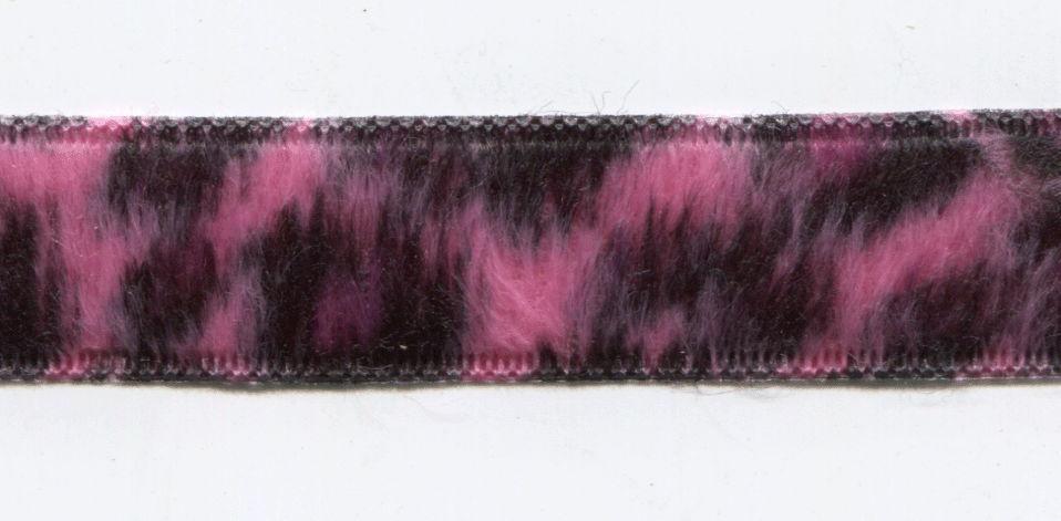 6H51BP - ANIMAL PRINT TRIM 15mm BLACK/PINK(COL 20)