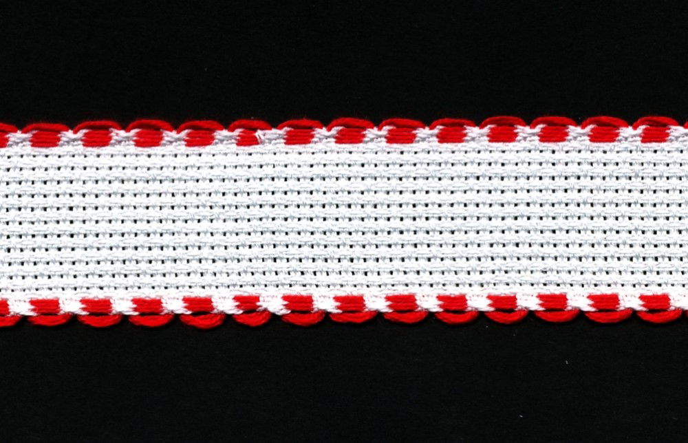 7002-19-10 - AIDA BAND 14CT 2.5CM COL 19 RED EDGE
