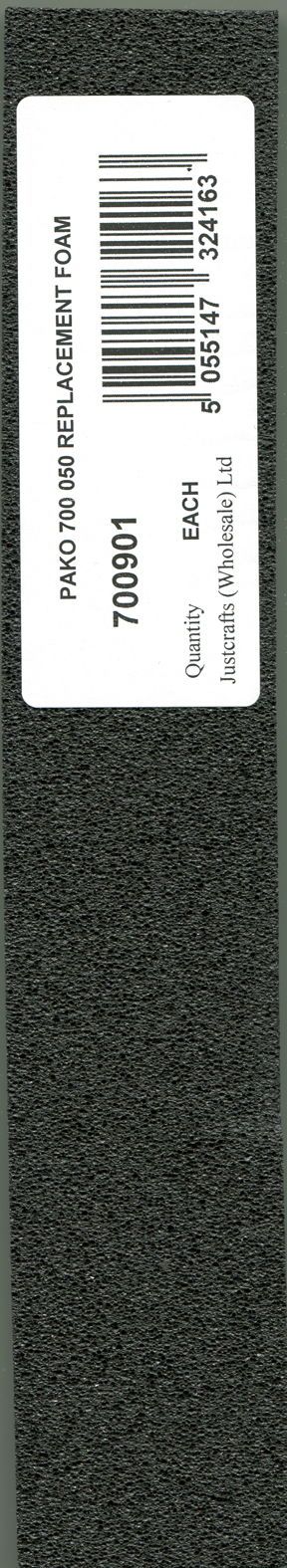 700901 - **PAKO 700 050 REPLACEMENT FOAM 25 L X4.5 W X 1 D cm