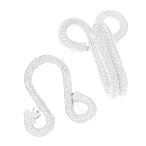 70851 - FUR HOOKS & EYES WHITE COVERED 3 PCS