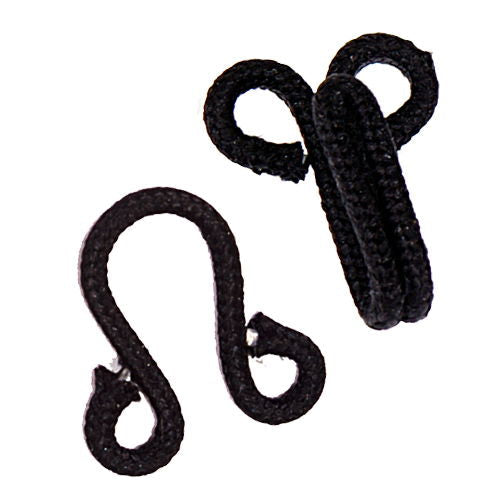 70861 - FUR HOOKS & EYES BLACK COVERED 3 PCS