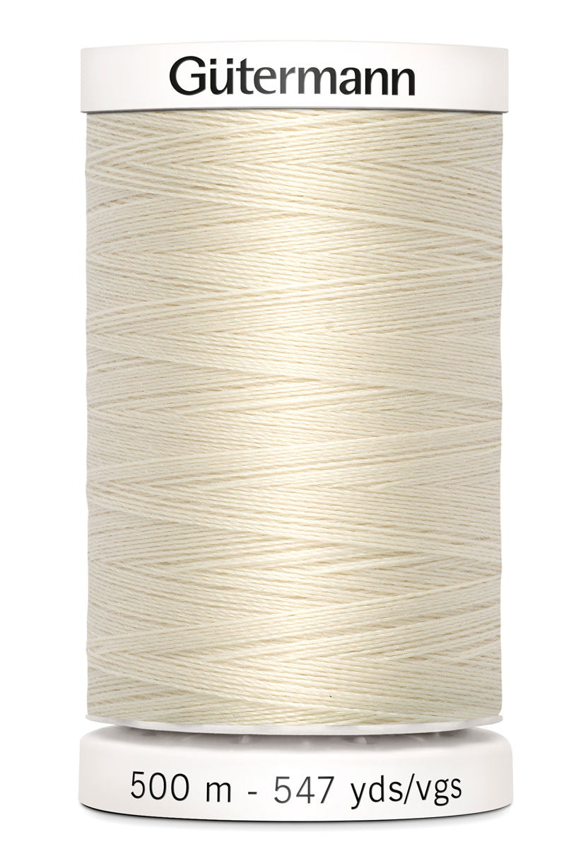 709239-802 - GUTERMANN SEW ALL THREAD 500m 802 PALE  CREAM