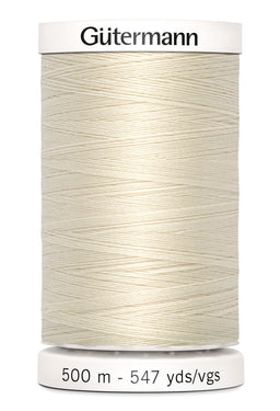 709239-802 - GUTERMANN SEW ALL THREAD 500m 802 PALE  CREAM