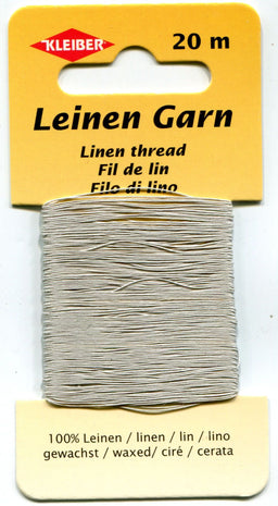 710-46 - KLEIBER WAXED LINEN THREAD LT GREY (20m CARD)