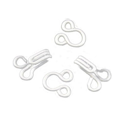 71251 - BRASS HOOK & EYE SIZE 2 WHITE 100 SETS