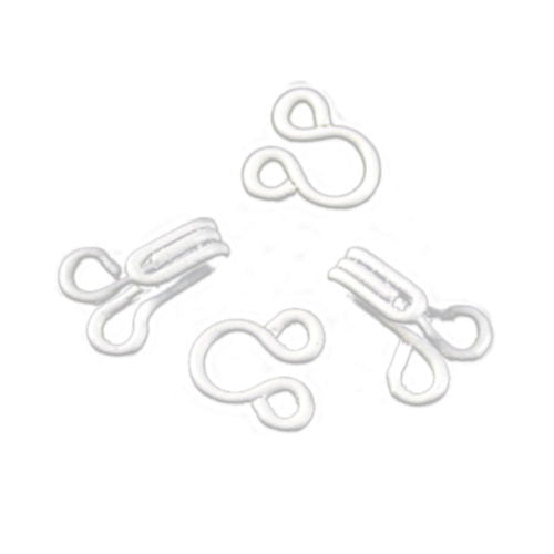 71251 - BRASS HOOK & EYE SIZE 2 WHITE 100 SETS