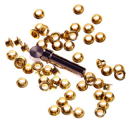71391 - YELLOW BRASS EYELETS 3mm X 50 + TOOL