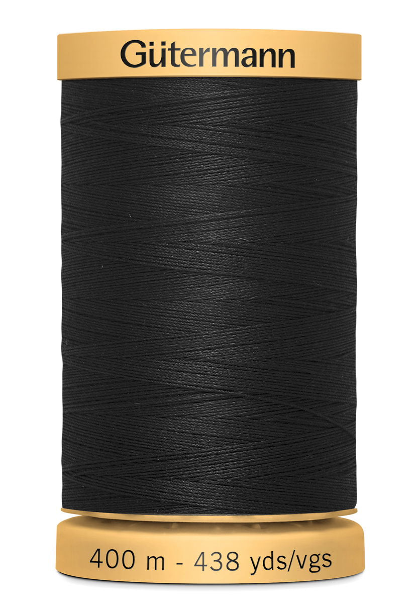 714330-5201 - GUTERMANN NATURAL COTTON THREAD 400m 5201 BLACK